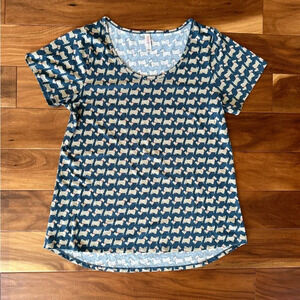 LuLaRoe Dog Print Scottish Terrier Classic Tee size XL